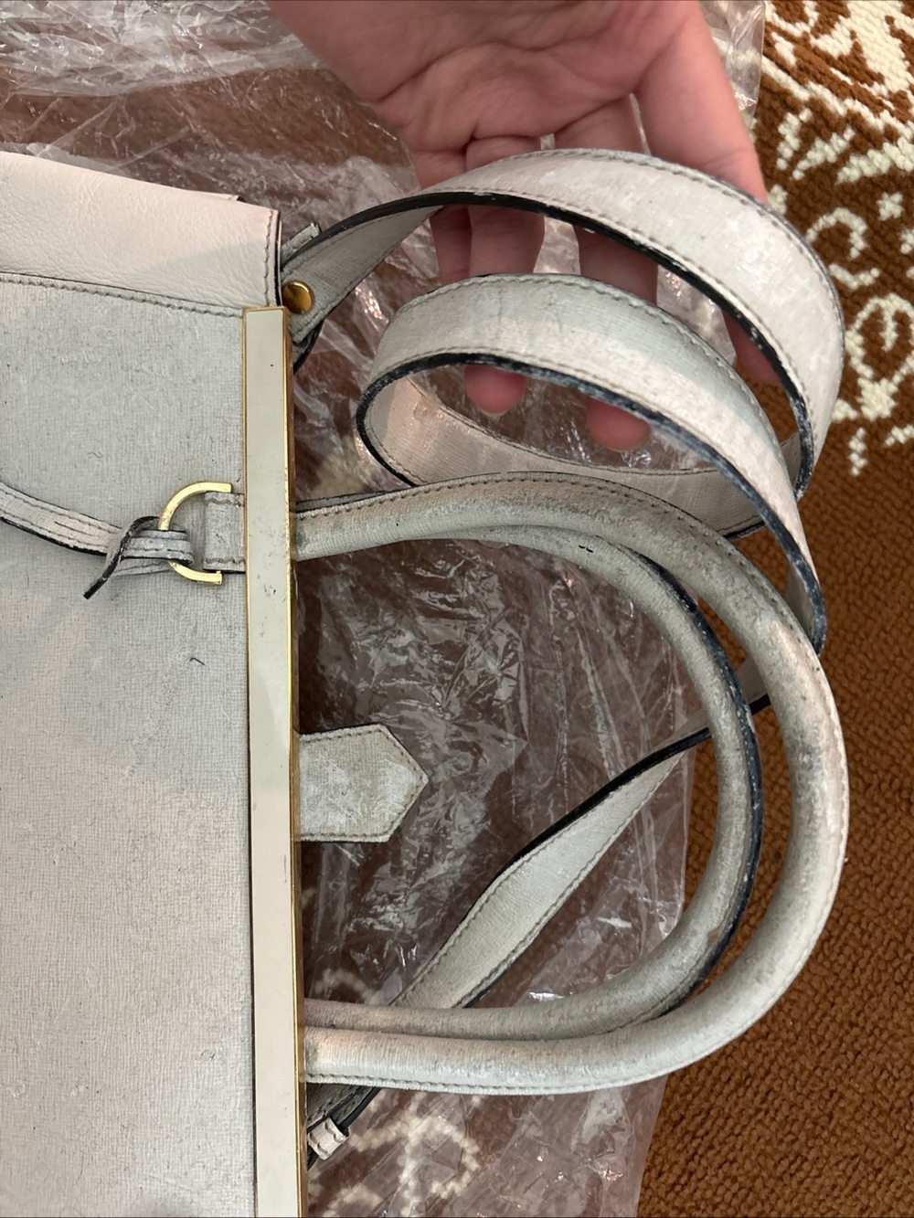 Fendi 2Jours White Leather Tote Bag - Picture 6 of 13